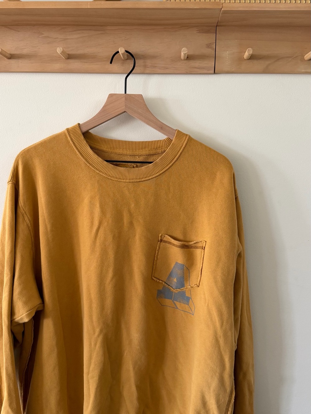 American Eagle Outfitters Mustard Crewneck Pocket Sweatshirt